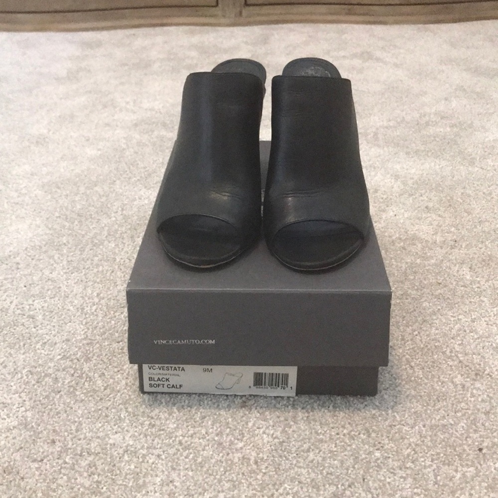 Vince Camuto Soft Leather Open-Toed Mules